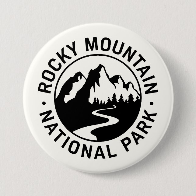 Bóton Redondo 7.62cm Rocky Mountain National Park Emblem (Frente)