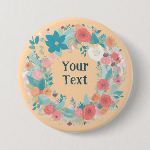 Bóton Redondo 7.62cm Romântica Wreath Lapel