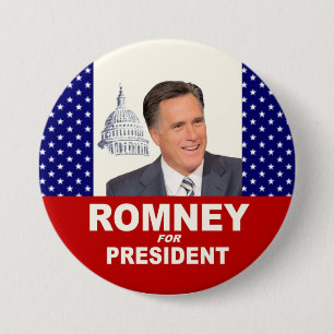 Bóton Redondo 7.62cm Romney para o presidente