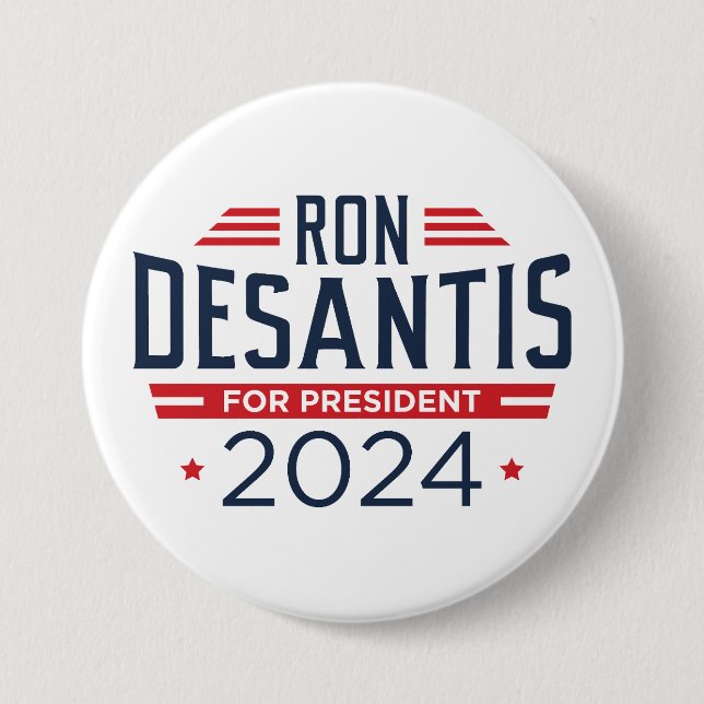 Bóton Redondo 7.62cm Ron DeSantis Para O Presidente 2024 (Frente)