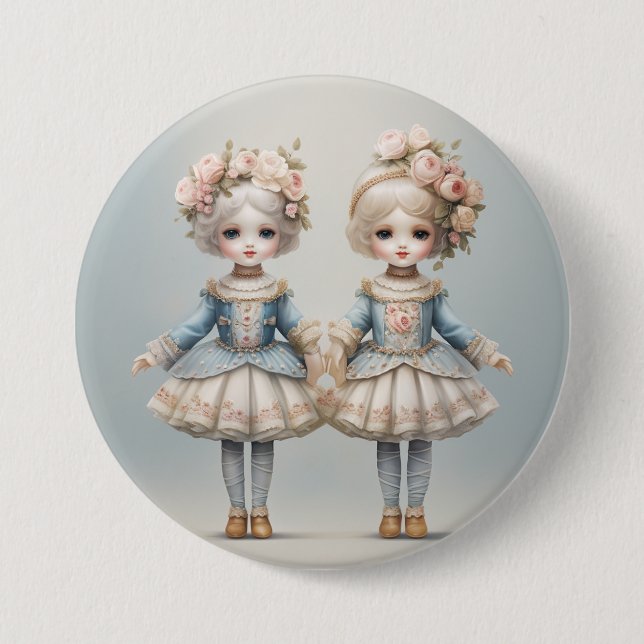 Bóton Redondo 7.62cm Rosa-dos-ventos do Ballet Quebra-Nozes (Frente)