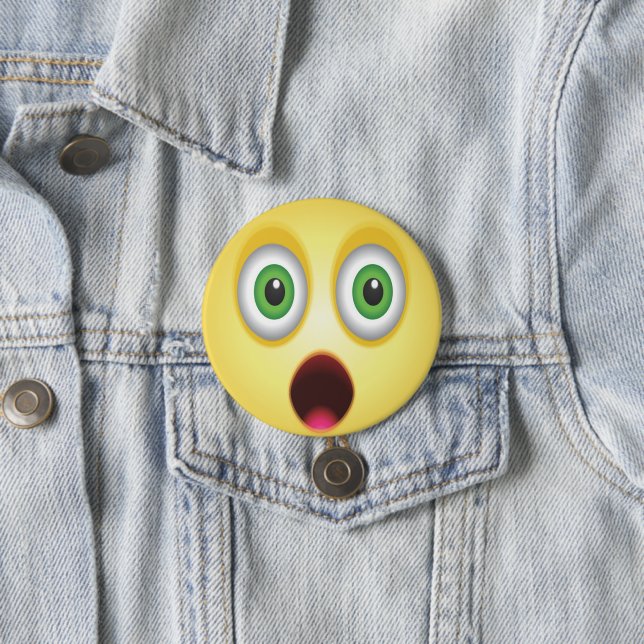 Bóton Redondo 7.62cm Rosto de Emoji Surpreso (In Situ)