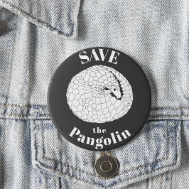 Bóton Redondo 7.62cm Salve a Pangolim rara Espécie Ameaçada de Animais