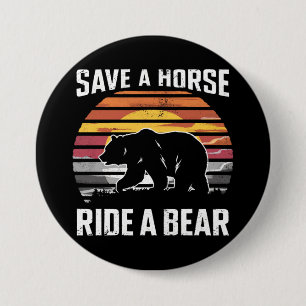 Bóton Redondo 7.62cm Salve Um Cavalo Em Uma Comunidade De Urso Orgulho 