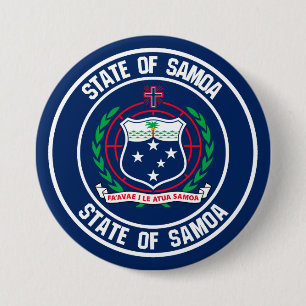 Bóton Redondo 7.62cm Samoa Round Emblem