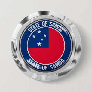 Bóton Redondo 7.62cm Samoa Round Emblem