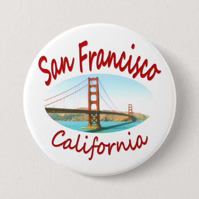 Bóton Redondo 7.62cm San Francisco Califórnia (Frente)