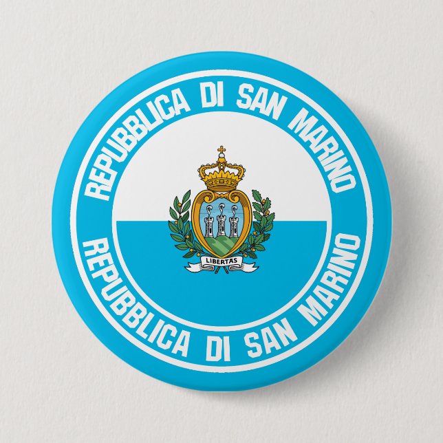 Bóton Redondo 7.62cm San Marino Round Emblem (Frente)