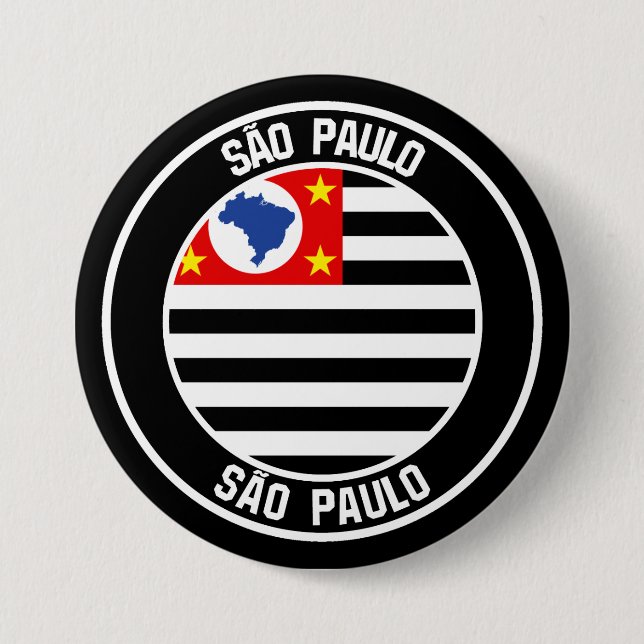 Bóton Redondo 7.62cm São Paulo Round Emblem (Frente)