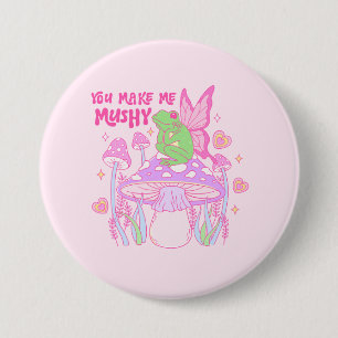 Bóton Redondo 7.62cm Sapo de Fada e Cogumelo - Você Me Faz Maluco