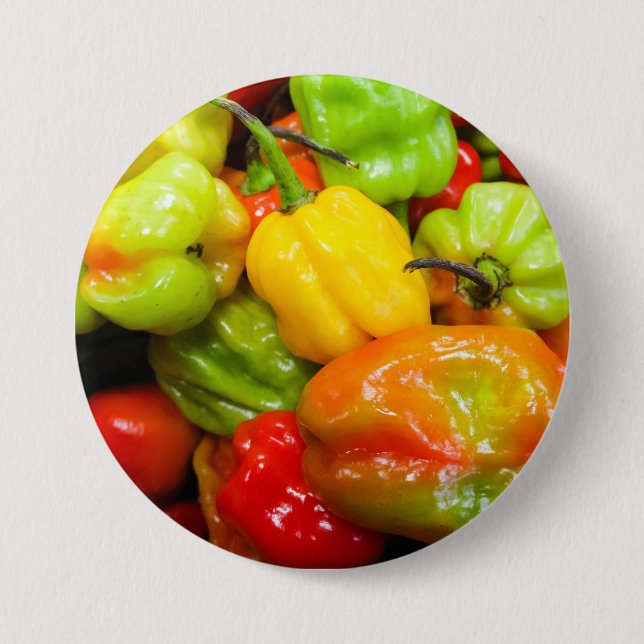 Bóton Redondo 7.62cm Scotch Bonnet Chili Peppers (Frente)