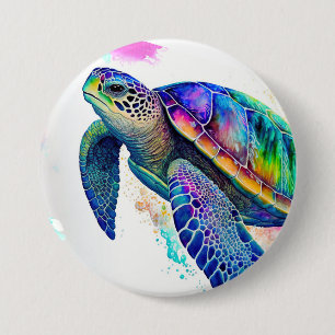 Bóton Redondo 7.62cm Sea Turtle Ocean Marine Life Beach Nature