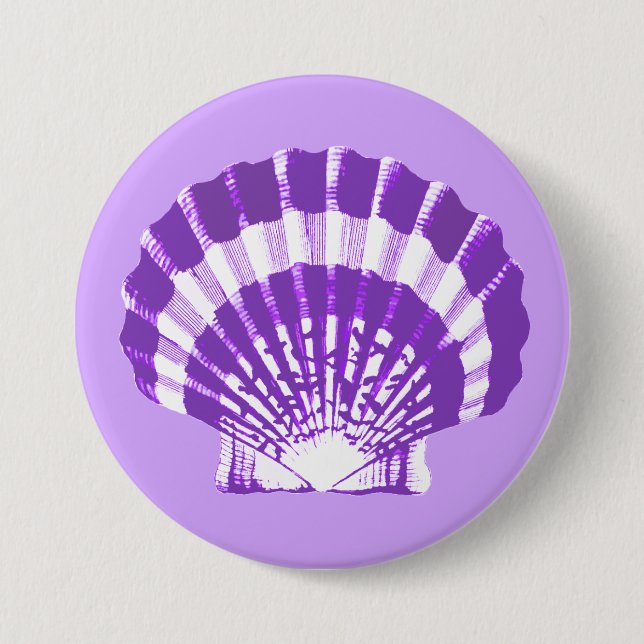 Bóton Redondo 7.62cm Seashell - violeta e branco (Frente)
