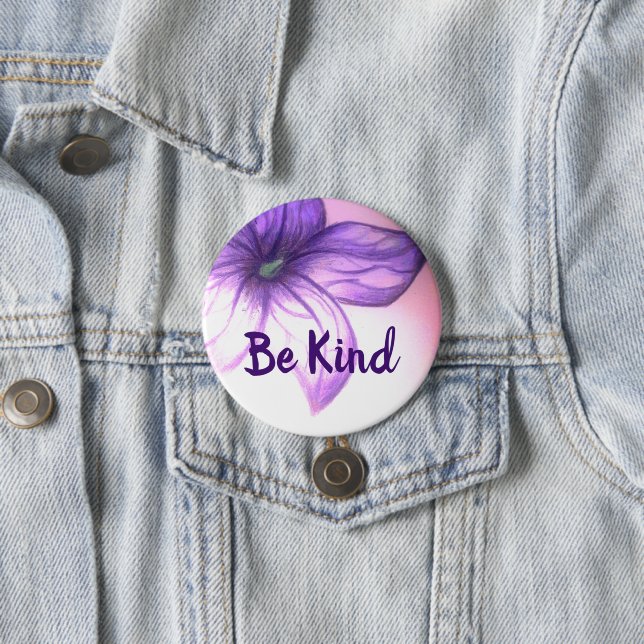 Bóton Redondo 7.62cm Seja Bonito Botão Flor (In Situ)