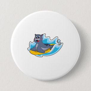 Bóton Redondo 7.62cm Selo como Surfer com Surfboard