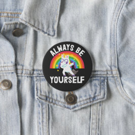 Bóton Redondo 7.62cm Sempre seja você mesmo orgulho lgbtq arco-íris uni