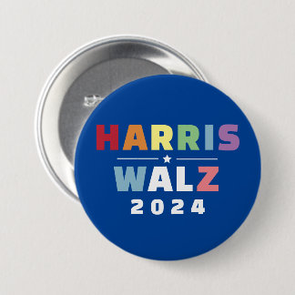 BÓTON REDONDO 7.62CM SENHORA PRESIDENTE KAMALA HARRIS WALZ 2024