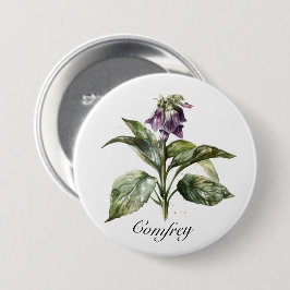 Bóton Redondo 7.62cm Serene Watercolor Comfrey, personalizada
