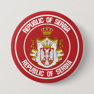 Bóton Redondo 7.62cm Sérvia Round Emblem