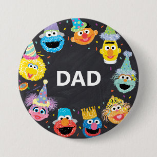 Bóton Redondo 7.62cm Sesame Street Confetti Aniversário do Pai da Crian