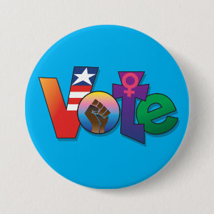 Bóton Redondo 7.62cm 'Seu voto, sua voz' Botão Azul