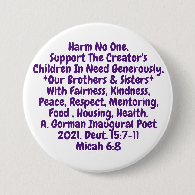 Bóton Redondo 7.62cm Short Reminder To Live Our Sacred Values (Frente)