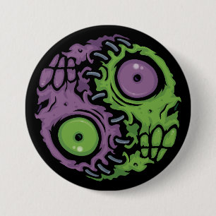 Bóton Redondo 7.62cm Sigla de Zombie Yin Yang