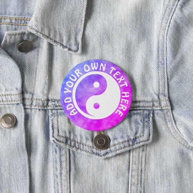 Bóton Redondo 7.62cm Símbolo Yin Yang - tatuagem sólida design 2 (In Situ)