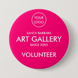 Bóton Redondo 7.62cm Simples Magenta Moderna Adicionar Voluntário de Le