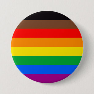 Bóton Redondo 7.62cm Sinalizador do Orgulho LGBT com 8 faixas