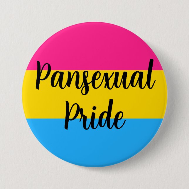 Bóton Redondo 7.62cm Sinalizador do Orgulho Pansexual com Mensagem (Frente)