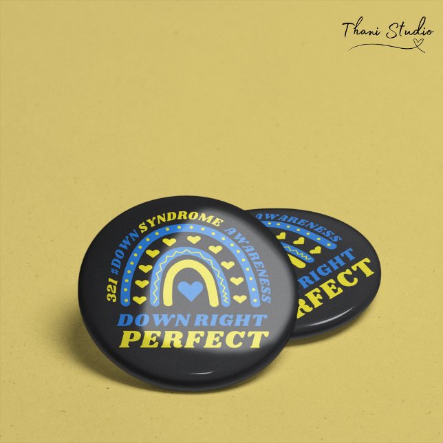 Bóton Redondo 7.62cm Sindroma Perfeito do Rainbow World Down Direto (Criador carregado)