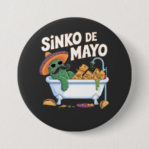 Bóton Redondo 7.62cm Sinko de Mayo Cinco De Mayo Cactus Funny