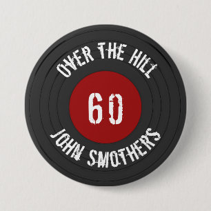 Bóton Redondo 7.62cm Sobre o nome de Hill Age Vinyl Rock N Roll Record