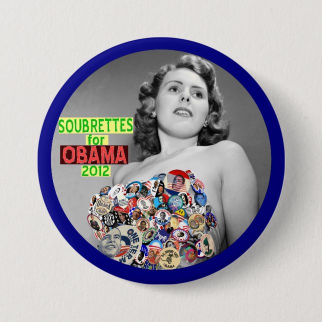 Bóton Redondo 7.62cm Soubrettes para Obama 2012 (Frente)