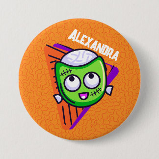 Bóton Redondo 7.62cm Spooktacular Personalized Zombie Button - orange
