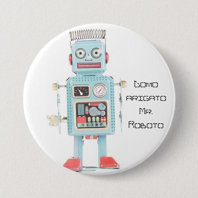 Bóton Redondo 7.62cm Sr. Roboto do arigato de Domo (Frente)