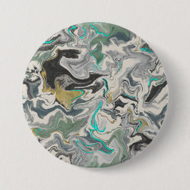 Bóton Redondo 7.62cm Stone Marbling with Turquoise Veins 3" Round