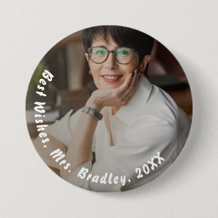 Bóton Redondo 7.62cm Sua Foto Botão de Fotografia Escolar Personaliza