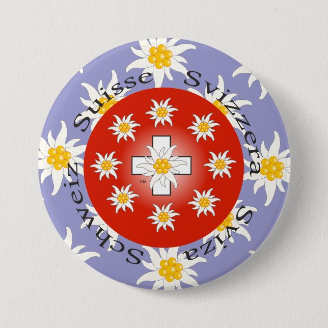 Bóton Redondo 7.62cm Suiça Svizzera Schweiz Suisse (Frente)