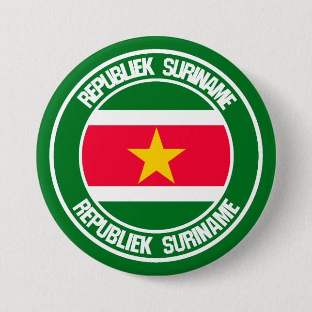 Bóton Redondo 7.62cm Suriname Round Emblem (Frente)