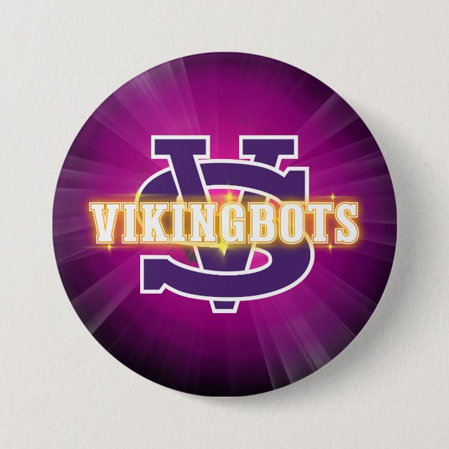 Bóton Redondo 7.62cm Swan Valley VikingBots Button Pin (Frente)