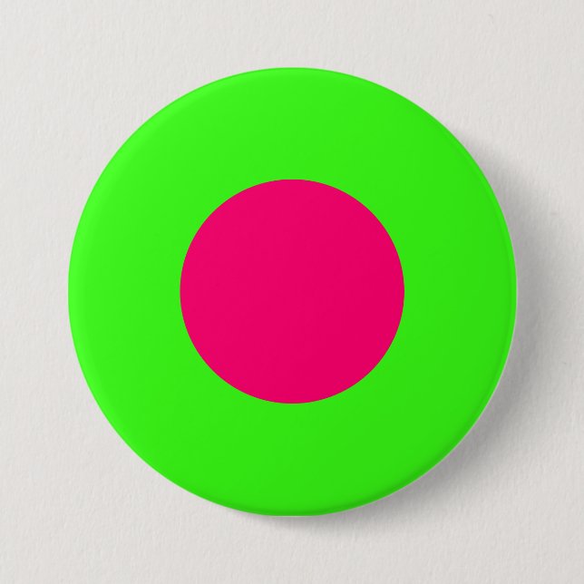 Bóton Redondo 7.62cm Target Style Neon Button – Customizable (Frente)