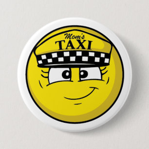 Bóton Redondo 7.62cm Táxi Padrão Da mãe, Botão Redondo De 3 Polegadas