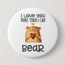 Bóton Redondo 7.62cm Te Amo Mais Urso