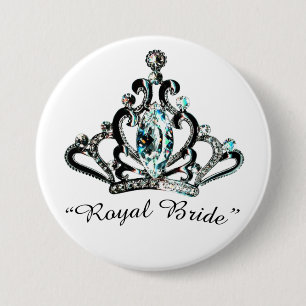 Bóton Redondo 7.62cm Teclas "Royal Bride" Tiara