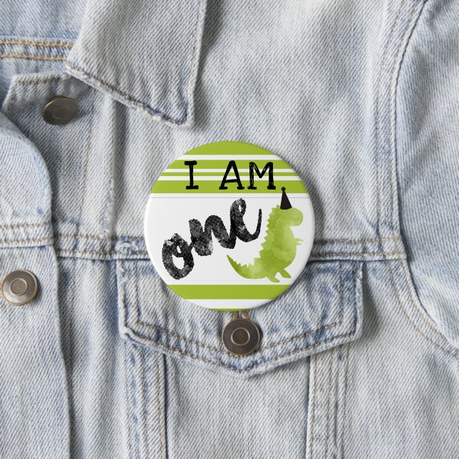 Bóton Redondo 7.62cm Tema Dinossauro do Botão de Primeiro Aniversário d (In Situ)