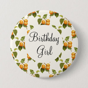 Bóton Redondo 7.62cm Teste padrão alaranjado da aguarela dos abricós 