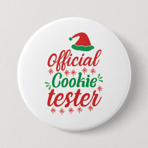 Bóton Redondo 7.62cm Testor Oficial de Cookies de Arte do Xmas