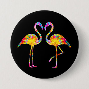 BÓTON REDONDO 7.62CM TIE DYE FLAMINGO